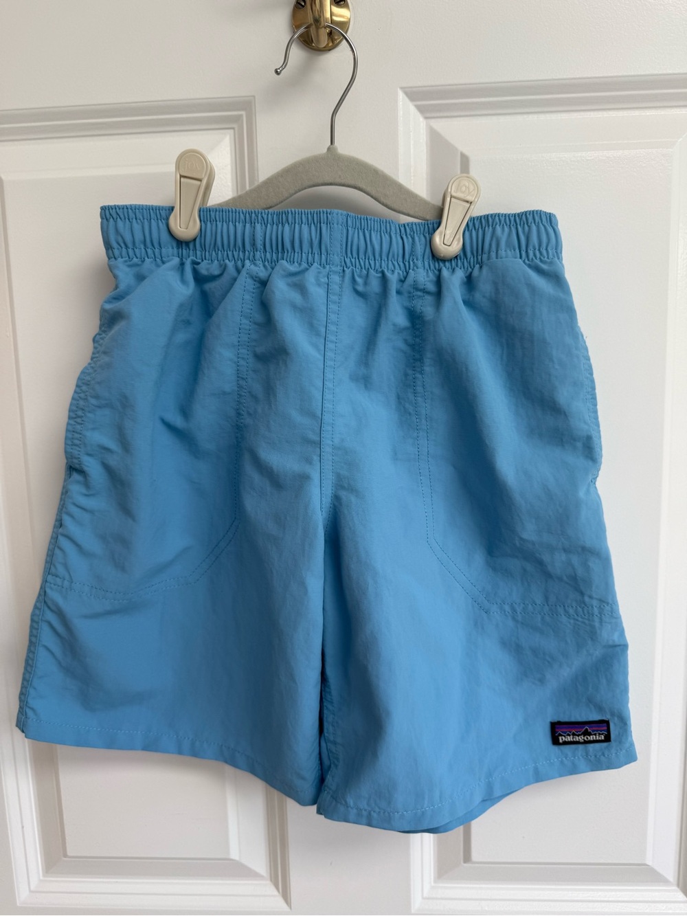 Patagonia Kids Sky Blue Elastic-Waist Swim Trunks